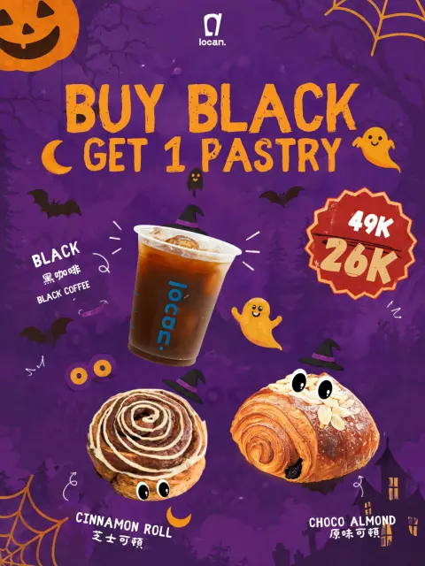 Poster promo Ngopag: Black + 1 pastry Rp26.000